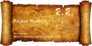 Rajna Rudolf névjegykártya